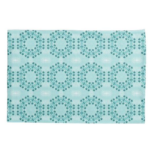 Floral Pattern, Blauwgroen blauw Kussensloop (Achterkant)