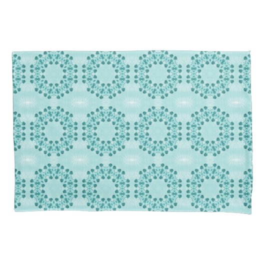 Floral Pattern, Blauwgroen blauw Kussensloop (Voorkant)