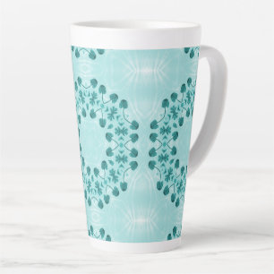 Floral Pattern, Blauwgroen blauw Latte Mok
