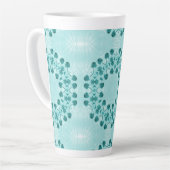 Floral Pattern, Blauwgroen blauw Latte Mok (Linkerhoek)