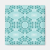 Floral Pattern, Blauwgroen blauw Magneet (Voorkant)