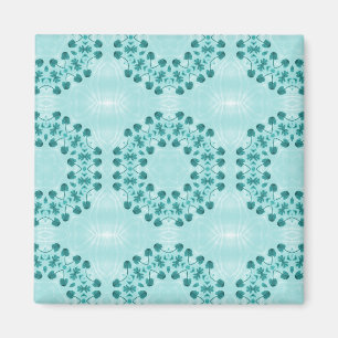 Floral Pattern, Blauwgroen blauw Magneet