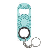 Floral Pattern, Blauwgroen blauw Mini Flessenopener (Achterkant)
