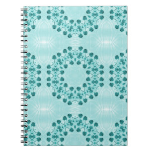 Floral Pattern, Blauwgroen blauw Notitieboek