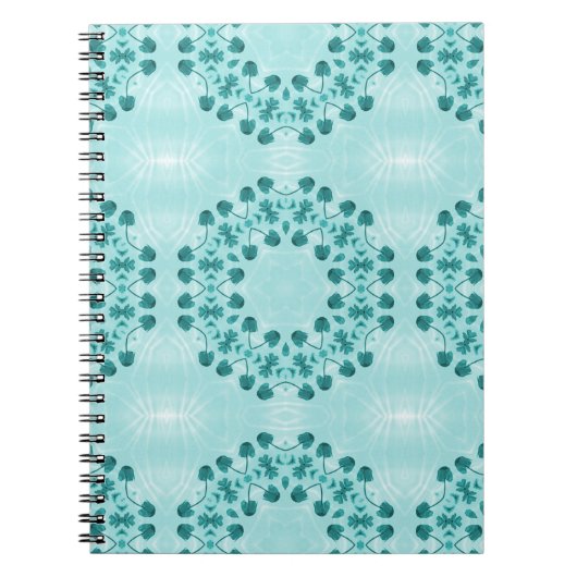 Floral Pattern, Blauwgroen blauw Notitieboek (Voorkant)