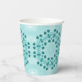 Floral Pattern, Blauwgroen blauw Papieren Bekers (Achterkant)
