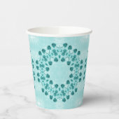 Floral Pattern, Blauwgroen blauw Papieren Bekers (Links)