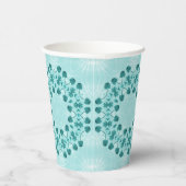Floral Pattern, Blauwgroen blauw Papieren Bekers (Rechts)