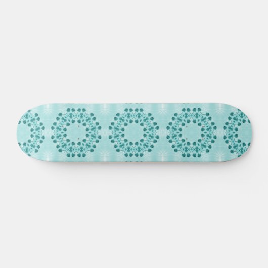 Floral Pattern, Blauwgroen blauw Persoonlijk Skateboard (Horizontaal)