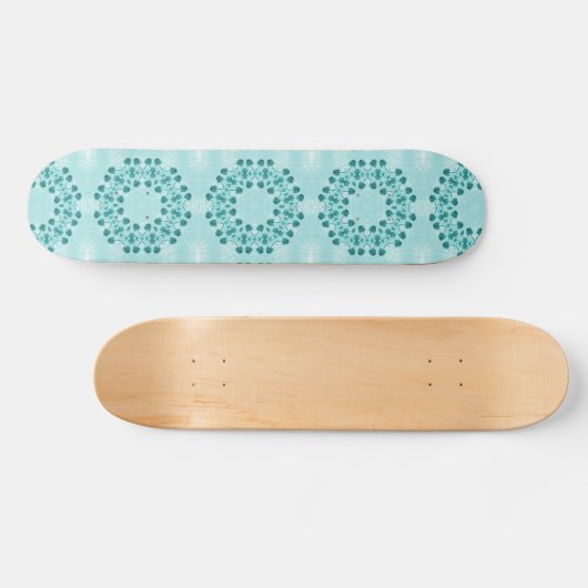 Floral Pattern, Blauwgroen blauw Persoonlijk Skateboard (Horizontaal)