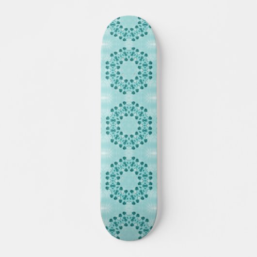 Floral Pattern, Blauwgroen blauw Persoonlijk Skateboard (Voorkant)