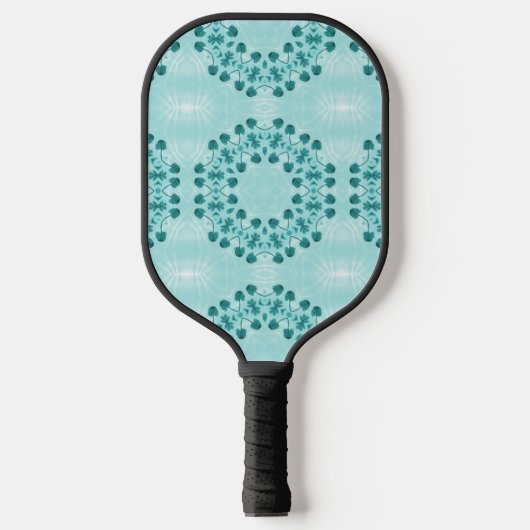 Floral Pattern, Blauwgroen blauw Pickleball Paddle (Voorkant)