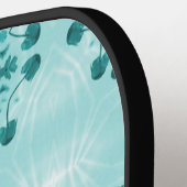 Floral Pattern, Blauwgroen blauw Pickleball Paddle (Links Detail)