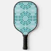 Floral Pattern, Blauwgroen blauw Pickleball Paddle (Achterkant)