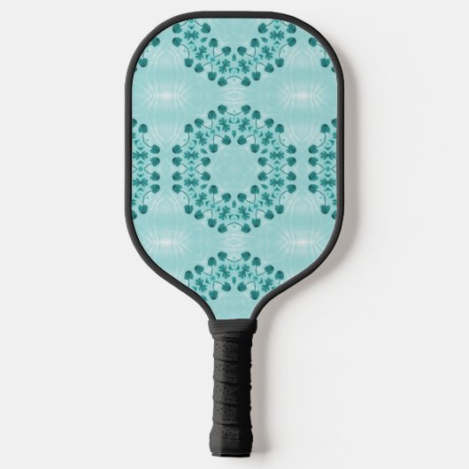 Floral Pattern, Blauwgroen blauw Pickleball Paddle (Achterkant)