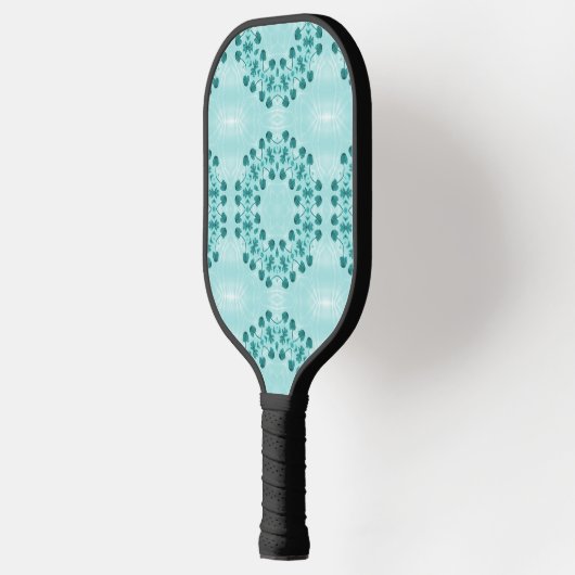 Floral Pattern, Blauwgroen blauw Pickleball Paddle (Links)