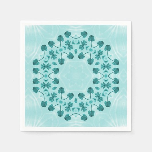 Floral Pattern, Blauwgroen blauw Servet (Voorkant)