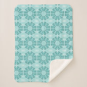 Floral Pattern, Blauwgroen blauw Sherpa Deken (Voorkant)
