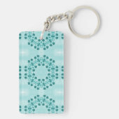 Floral Pattern, Blauwgroen blauw Sleutelhanger (achterkant)