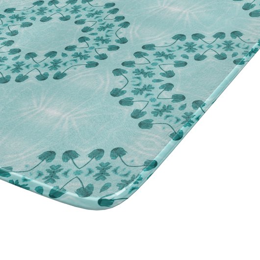 Floral Pattern, Blauwgroen blauw Snijplank (Hoek)