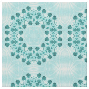 Floral Pattern, Blauwgroen blauw Stof
