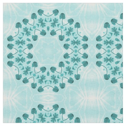Floral Pattern, Blauwgroen blauw Stof (Close Up)