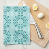 Floral Pattern, Blauwgroen blauw Theedoek (Quarter Fold)