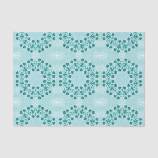 Floral Pattern, Blauwgroen blauw Tissuepapier (Voorkant)