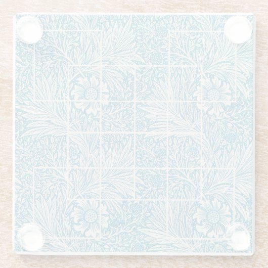 Floral Pattern Blue and White Glazen Onderzetter (Achterkant)