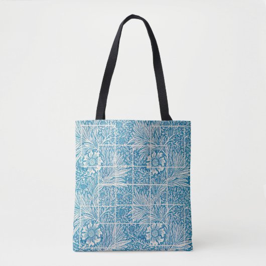 Floral Pattern Blue and White Tote Bag (Voorkant)