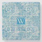 Floral Pattern Blue en White Stenen Onderzetter (Voorkant)