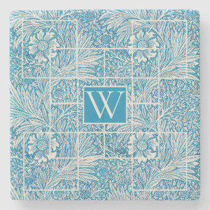Floral Pattern Blue en White Stenen Onderzetter