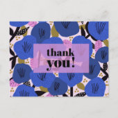 Floral Pattern Blue Hartelijk dank Briefkaart (Voorkant)