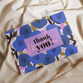 Floral Pattern Blue Hartelijk dank Briefkaart