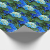 Floral Pattern Blue Hydrangea Cadeaupapier (Hoek)