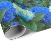 Floral Pattern Blue Hydrangea Cadeaupapier (Rol Hoek)