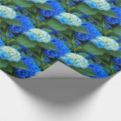 Floral Pattern Blue Hydrangea Cadeaupapier (Hoek)