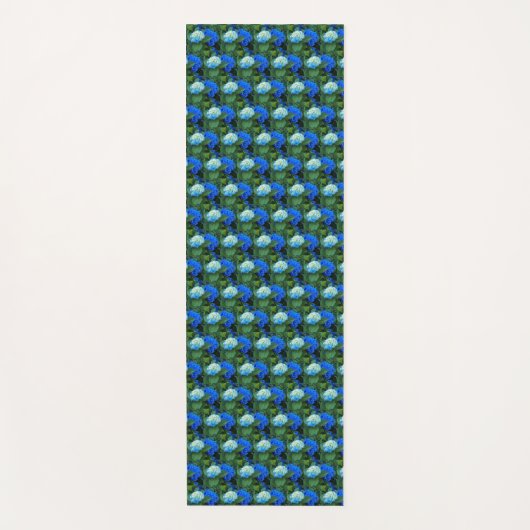 Floral Pattern Blue Hydrangea Yogamat (Voorkant)