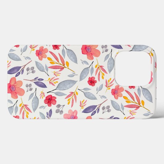 Floral Pattern. Blue Phone Case (Achterkant (horizontaal))