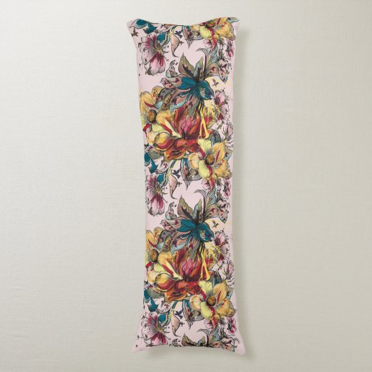 Floral Pattern Body Pillow Lichaamskussen (Voorkant Verticaal)