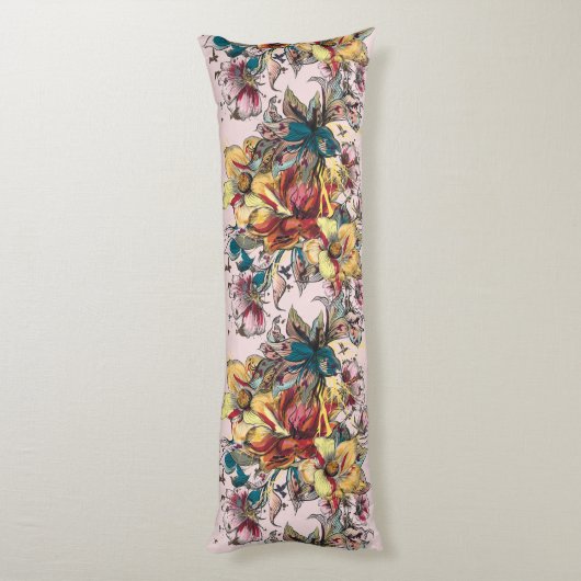 Floral Pattern Body Pillow Lichaamskussen (Achterkant (Verticaal))