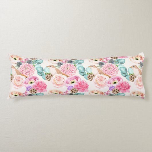 Floral Pattern Body Pillow Lichaamskussen (Voorkant)