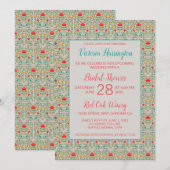  Floral Pattern Bridal Shower Kaart (Voorkant / Achterkant)