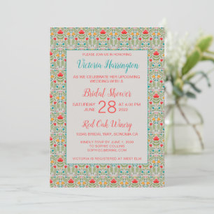  Floral Pattern Bridal Shower Kaart
