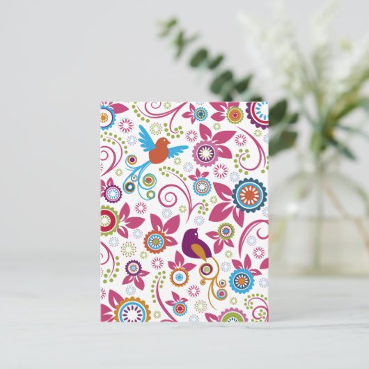 Floral Pattern Briefkaart (Staand voorkant)