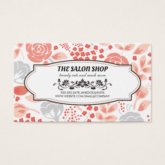 Floral Pattern-cadeaubon Visitekaartje (Voorkant)