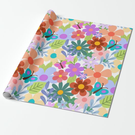 Floral Pattern Cadeaupapier (Uitgerold)