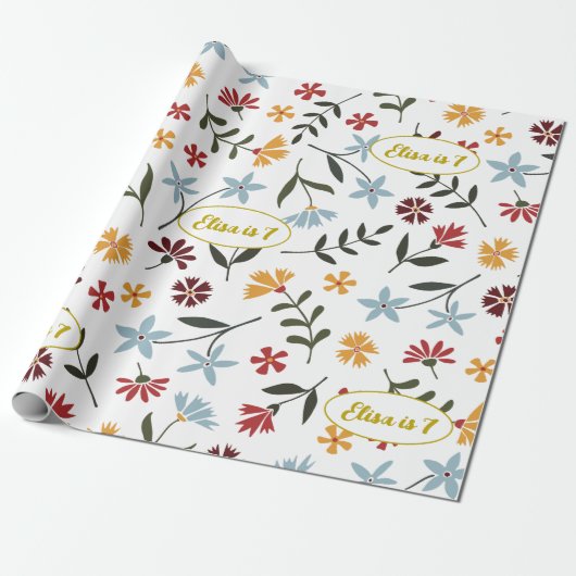 Floral Pattern Cadeaupapier (Uitgerold)