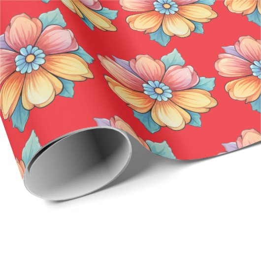  Floral Pattern Cadeaupapier (Rol Hoek)