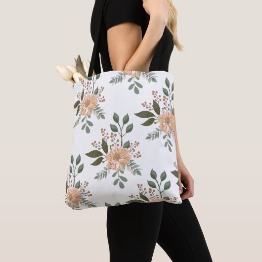 Floral Pattern Canvas tas (Dichtbij)